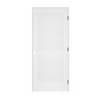 Trimlite 26"x80"x13/8" Primed 2Panel Interior Flat Panel Door Ovolo Bead 49/16" LH Prehung Door Black Hinges 2268pri8082LH1D4916